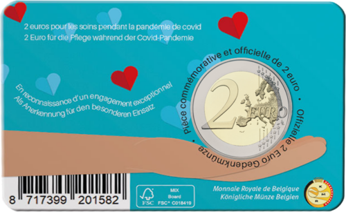 2022 Belgium Medicine 2 euro BU coin (2)