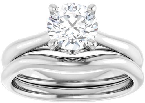 Sužadėtuvių Žiedas „Solitaire“ 585 Baltojo Aukso Round 6.5mm (8)