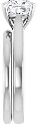 14K White 7 mm Cushion Engagement Ring Mounting (9)