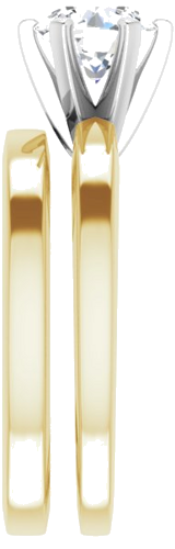 Sužadėtuvių Žiedas „Solitaire“ 585 Baltojo Ir Geltonojo Aukso Round 6.5mm (9)