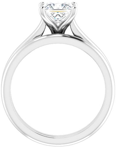 14K White 5.5 mm Square Solitaire Engagement Ring Mounting (7)