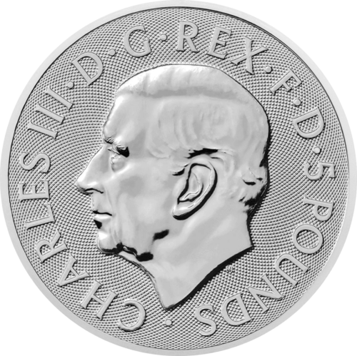 2023 Великобритания Королевские звери Тюдоров: Бык 2 oz серебряная монета (3)