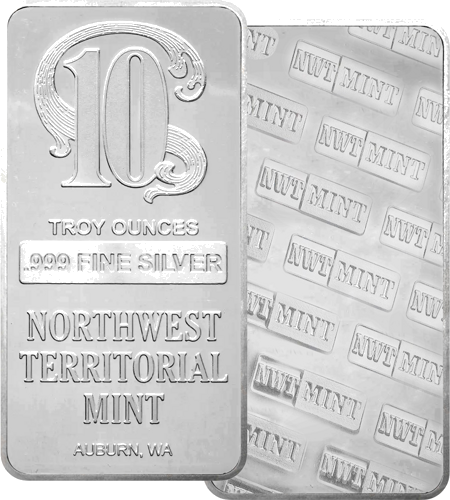 10 oz Silver Bar Northwest Territorial, USA (1)