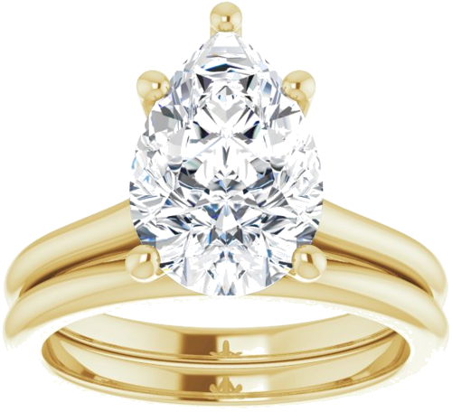 Sužadėtuvių Žiedas „Solitaire“ 585 Geltonojo Aukso Pear Shape 12mm x 8mm (8)