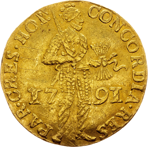 Дукат 1791 златна монета Кралство Нидерландия (1)