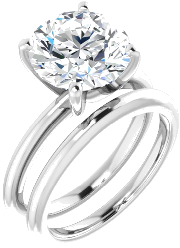 Platinum  10 mm Round Solitaire Engagement Ring Mounting (6)