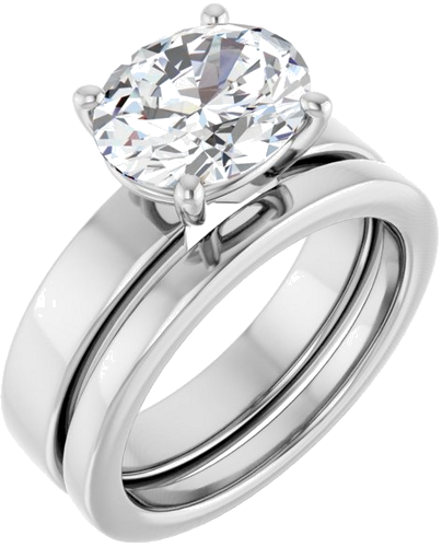 Sužadėtuvių Žiedas „Solitaire“ 585 Baltojo Aukso Oval 10mm x 8mm (6)