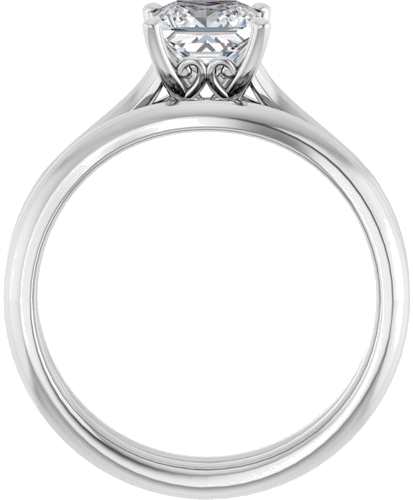 14K White  5.5 mm Square Solitaire Engagement Ring Mounting (7)