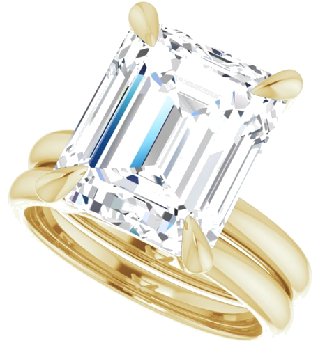 Sužadėtuvių Žiedas „Solitaire“ 585 Geltonojo Aukso Emerald 12mm x 10mm (10)