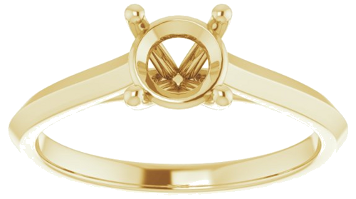 Sužadėtuvių Žiedas „Solitaire“ 585 Geltonojo Aukso Round 6mm (3)