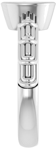 14K White 8 x 6 mm Oval Solitaire Engagement Ring Mounting (4)