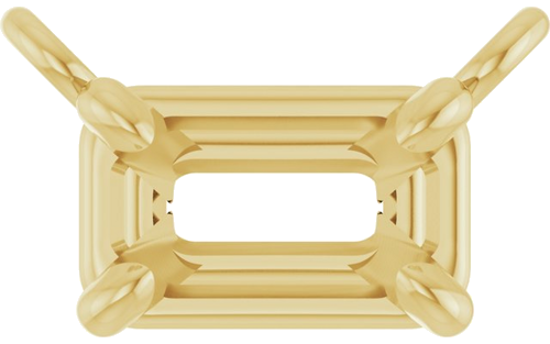 14K Yellow 5x3 mm Emerald Claw Prong Necklace Center Mounting (1)