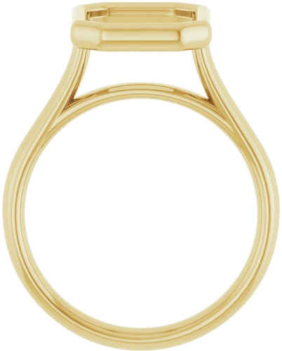 18K Yellow  10x8 mm Emerald Solitaire Engagement Ring Mounting (2)