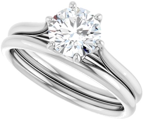 10K White 6.5 mm Round Engagement Ring Mounting (10)