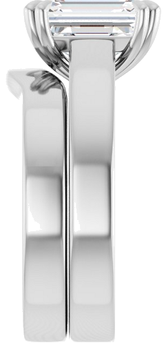 14K White 9x7 mm Emerald Engagement Ring Mounting (9)