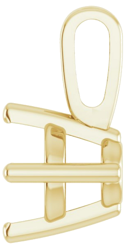 14K Yellow 5 mm Round 4-Prong Pendant Mounting (3)