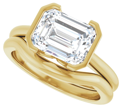 14K Yellow 9x7 mm Emerald Solitaire Engagement Ring Mounting (9)