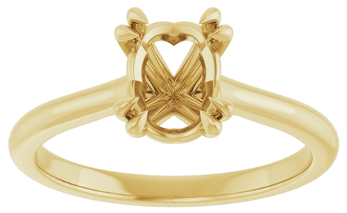 Sužadėtuvių Žiedas „Solitaire“ 585 Geltonojo Aukso Oval 8mm x 6mm (3)