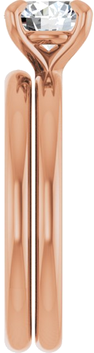 Sužadėtuvių Žiedas „Solitaire“ 585 Rožinis Aukso Round 6.5mm (9)