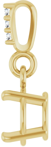 Pakabukas „Accented“ 585 Geltonojo Aukso Round 6mm (3)