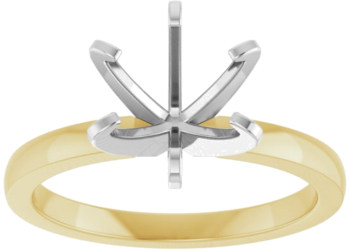 14K Yellow White 7.8-8.6 mm Round Solitaire Engagement Ring Mounting (3)