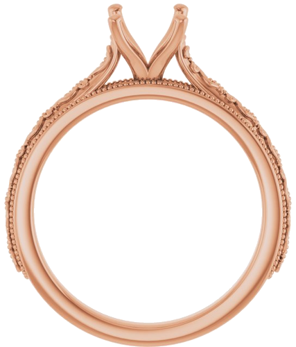 14K Rose  8x6 mm Oval Solitaire Engagement Ring Mounting (2)