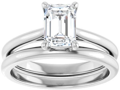 Sužadėtuvių Žiedas „Solitaire“ 585 Baltojo Aukso Emerald 7mm x 5mm (8)