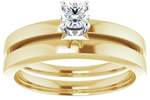 Sužadėtuvių Žiedas „Solitaire“ 585 Baltojo Ir Geltonojo Aukso Round 3.75mm (8)