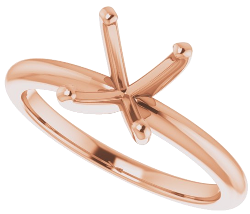 14K Rose  9x7 mm Oval Solitaire Engagement Ring Mounting (5)