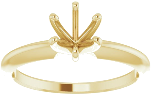 Sužadėtuvių Žiedas „Solitaire“ 585 Geltonojo Aukso Round 5.7mm x 6mm (3)