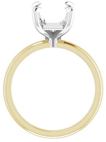 14K Yellow White 10 x 8 mm Emerald Engagement Ring Mounting (2)