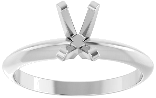 14K White 6x4 mm Emerald Solitaire Engagement Ring Mounting (3)