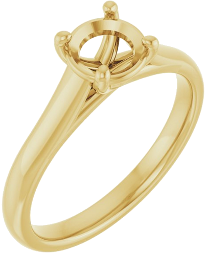 Sužadėtuvių Žiedas „Solitaire“ 585 Geltonojo Aukso Round 6.5mm (1)