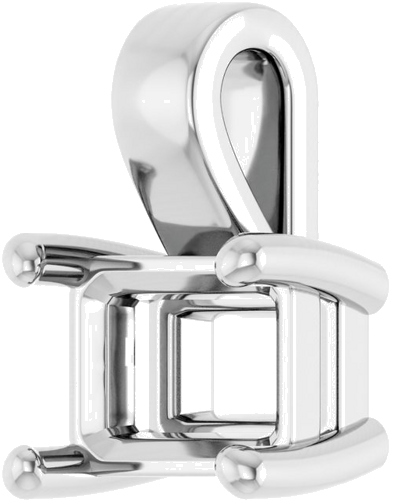 Pakabukas „Solitaire“ 585 Baltojo Aukso Emerald 7mm x 5mm (2)