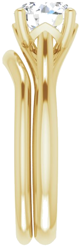 Sužadėtuvių Žiedas „Solitaire“ 585 Geltonojo Aukso Round 7mm (9)