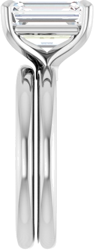 14K White 10x8 mm Emerald Solitaire Engagement Ring Mounting (9)