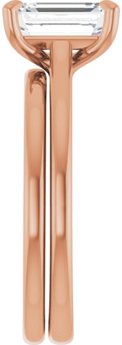 Sužadėtuvių Žiedas „Solitaire“ 585 Rožinis Aukso Emerald 8mm x 6mm (9)