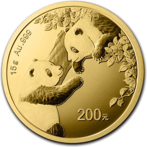 15 g Panda 2023 Kinija 200 juanių auksinė moneta (1)