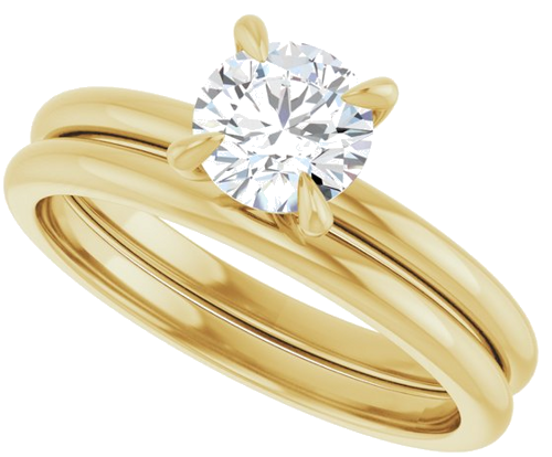 14K Yellow  5.8 mm Round Solitaire Engagement Ring Mounting (10)