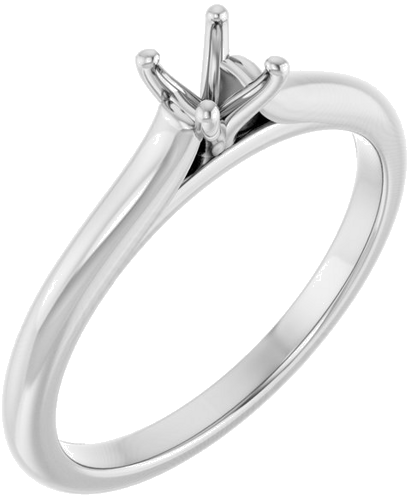 Sužadėtuvių Žiedas „Solitaire“ 585 Baltojo Aukso Round 4.1mm (1)