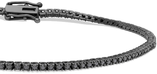 Tennis bracelet adorned with 6.2 ct natural round-cut black diamonds F/G-VS/SI (2)