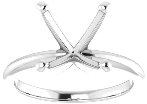 14K White  8 mm Square Solitaire Engagement Ring Mounting (3)