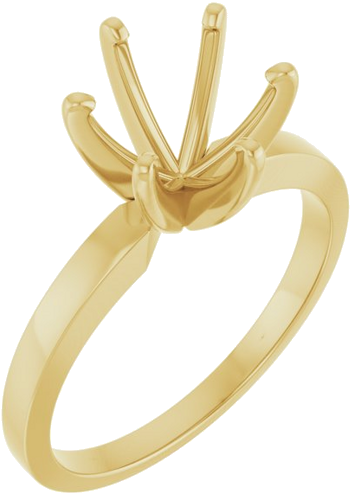 Sužadėtuvių Žiedas „Solitaire“ 585 Geltonojo Aukso Round 7.8mm x 8.6mm (1)