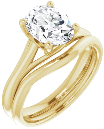 14K Yellow 9x7 mm Oval Solitaire Engagement Ring Mounting (6)