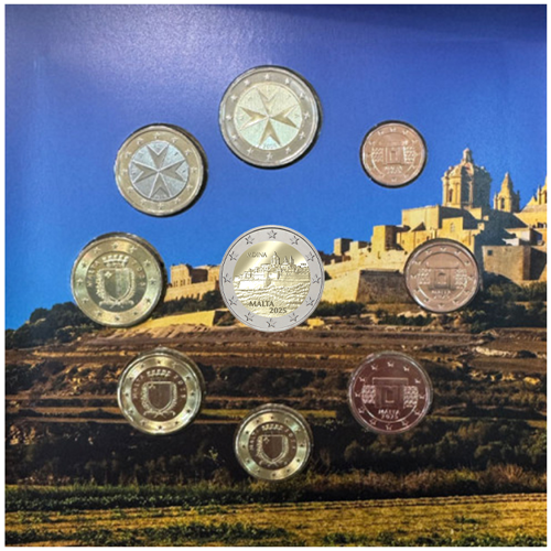 2025 Malta Mdina tvirtovė UNC Euro monetų rinkinys (2)