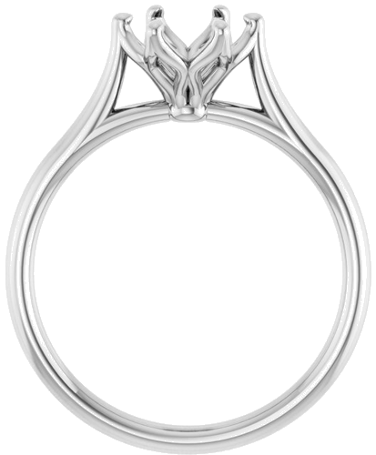 14K White 7 mm Round Engagement Ring Mounting (2)