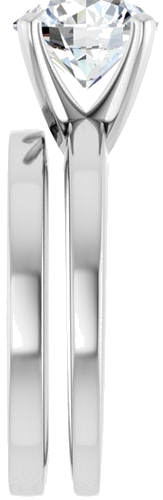 Sužadėtuvių Žiedas „Solitaire“ 585 Baltojo Aukso Round 8.2mm (9)