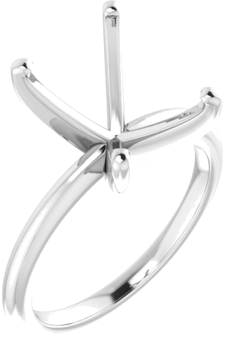 14K White  11x9 mm Emerald Solitaire Engagement Ring Mounting (1)