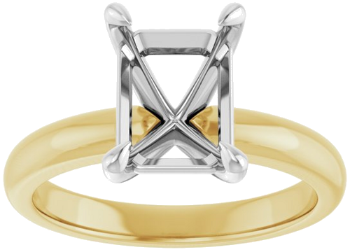 Sužadėtuvių Žiedas „Solitaire“ 585 Baltojo Ir Geltonojo Aukso Emerald 9mm x 7mm (3)