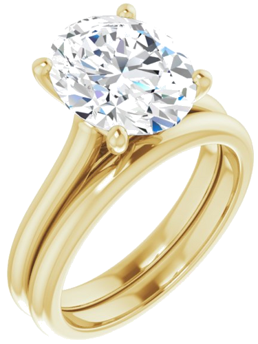 14K Yellow 11x9 mm Oval Solitaire Engagement Ring Mounting (6)